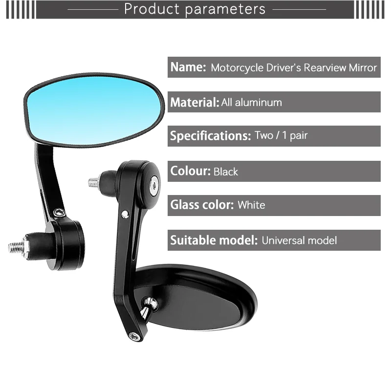 Мотоциклетное зеркало заднего вида ручка 22 мм для YAMAHA R1 R6 MT07 MT09 KAWASAKI Z750 Z800