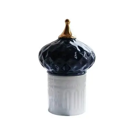Small Size B Spain lladr Design Candelabra Ceramic Candle Holder Storage Tank Home Decorative Cup Jewerlly Box Roof Pagoda Cafts - Цвет: Small Size B