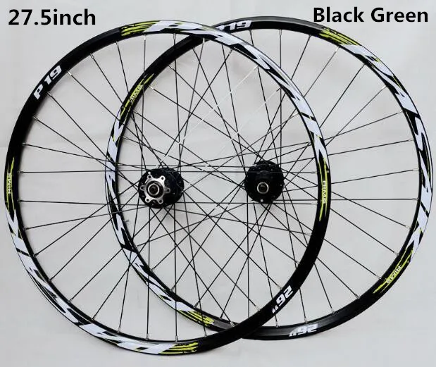 27 5inch black green PASAK MTB горный велосипед передние 2 задние 4 герметичные подшипники ступицы колеса диски - Цвет: 27 5inch black green