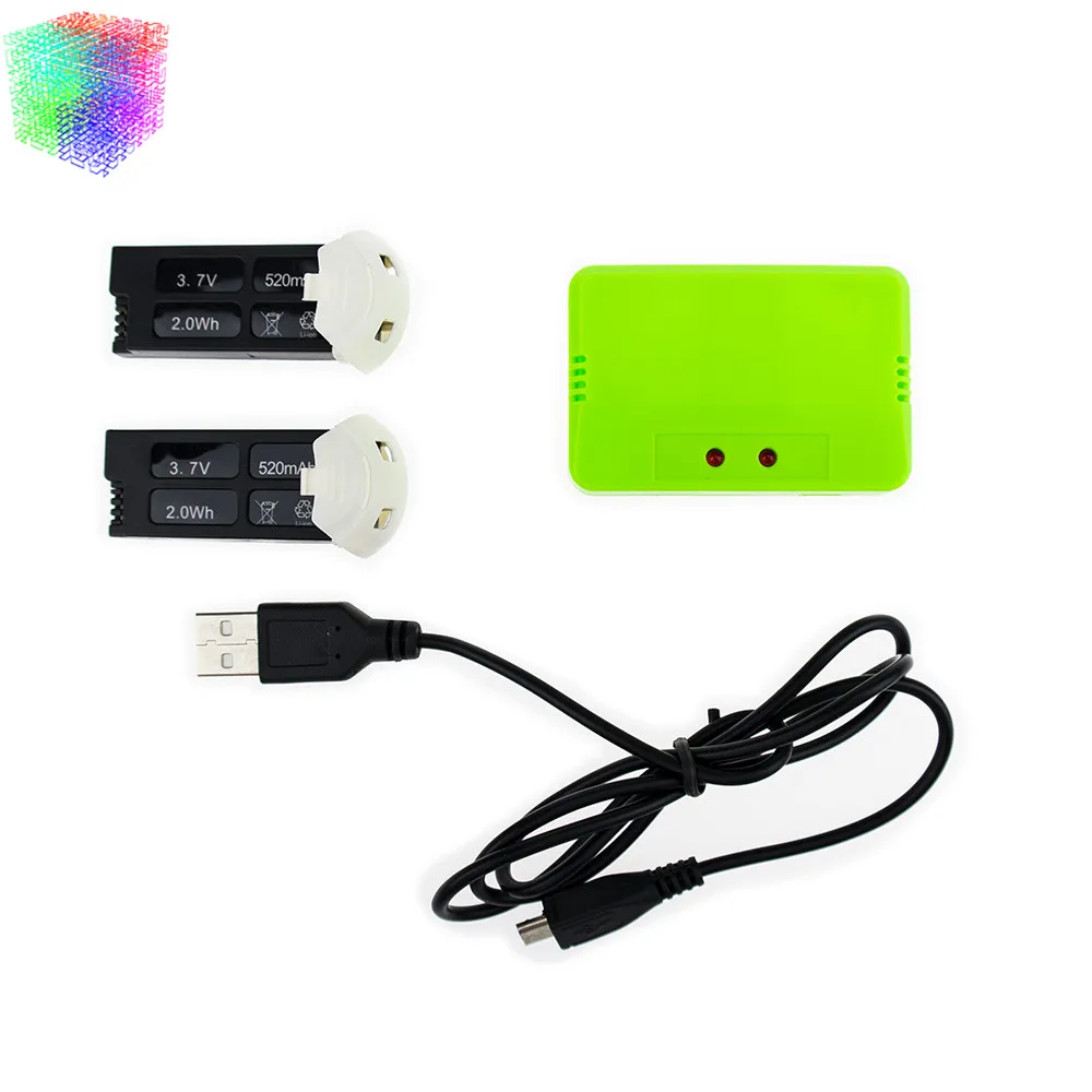 2 шт. LIPO аккумулятор Hubsan 3 7 В 520 мАч с зарядным устройством для квадрокоптера X4 H10C 10d