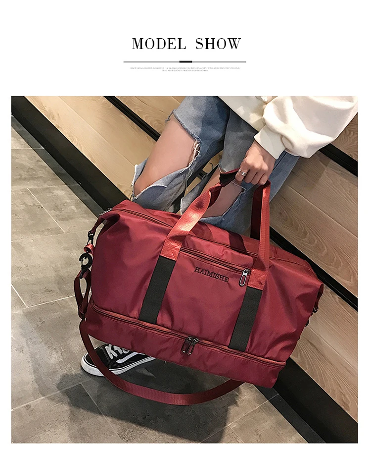 Wobag женская сумка для фитнеса, Оксфорд, тренировочная сумка для спортзала, Повседневная дорожная сумка для багажа с сумкой для обуви, водонепроницаемая дорожная сумка-Органайзер