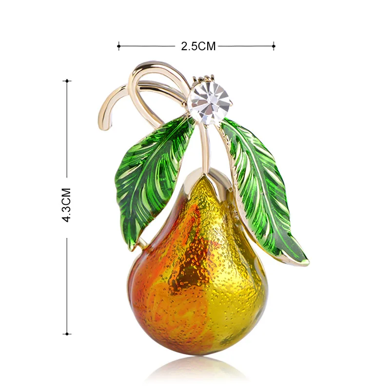 Женские броши Madrry Vivid Green Leave Gourd золотистые Броши с кристаллами на булавке свитер