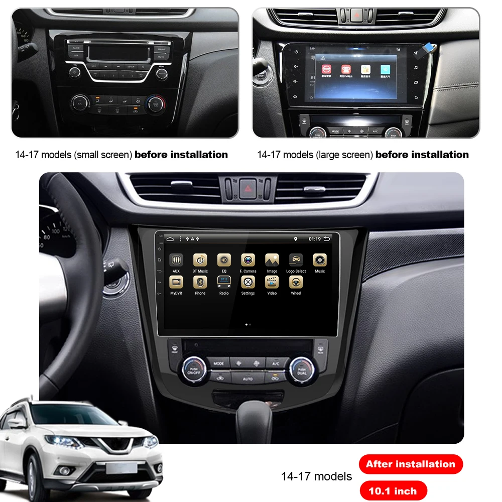 Eunavi 2 din Android 7 1 Автомобильный gps радио плеер для Nissan X Trail 2014 Ail 2017 Мультимедиа Стерео