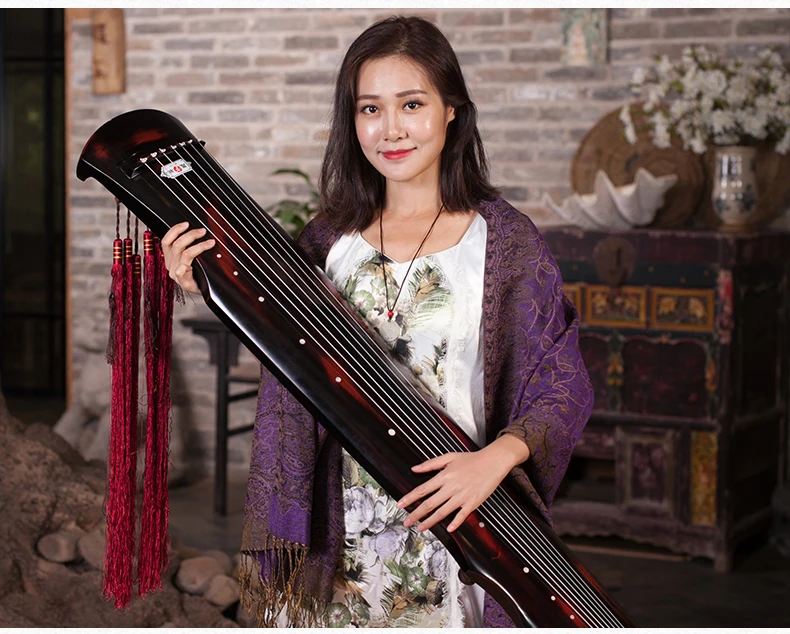 Cinnabar guqin fu xi Тип Lyre китайские 7 струн старинный зистер музыкальные инструменты