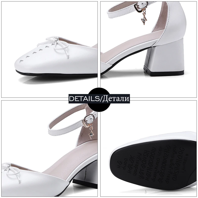 ISNOM 2018 Летние сандалии на высоком каблуке Для женщин из натуральной кожи толстом