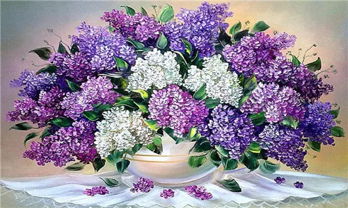 Сливовый 5D DIY полная круглая Алмазная картина Цветочная ваза вышивка крестиком Алмазная вышивка мозаика Алмазный украшение дома - Цвет: Сливовый
