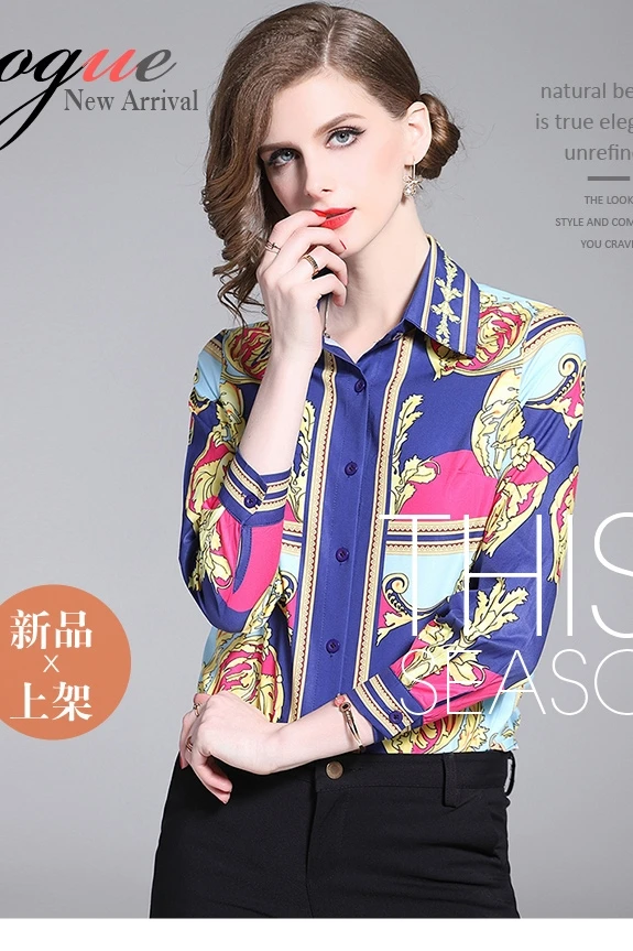 New Spring White yellow Patchwork printing summer blouse 2019 Women Clothes Sexy long Shirt Korean Elegant Femme |