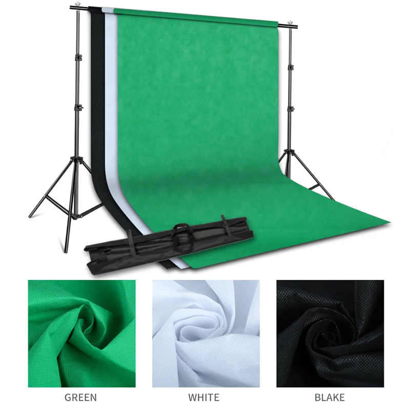 Комплект студийного освещения с непрерывным зонтиком нетканый зеленый экран и