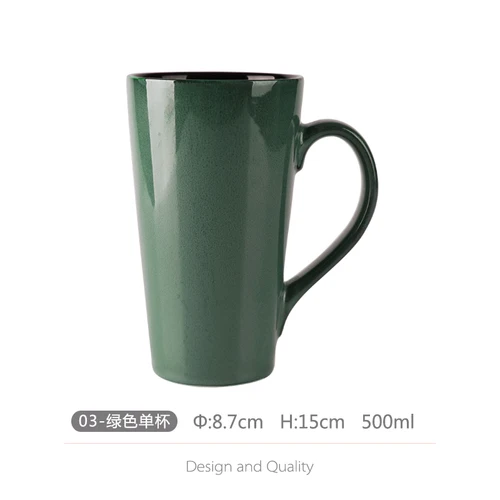 F(ONLY MUG) 500 мл кружка большая емкость домашняя чайная чашка с крышкой Ложка Европейская ретро керамическая чашка офисная креативная чашка для воды креативная кофейная кружка - Цвет: F(ONLY MUG)