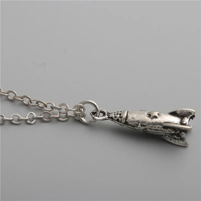 1 шт. Подвески серебряного цвета космическая ракета кулон ожерелье ручной работы