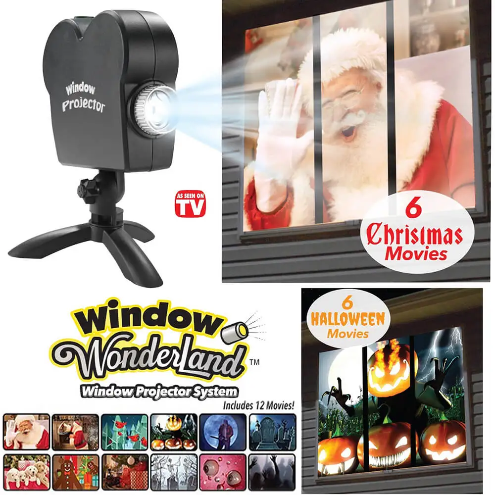 

Plug Christmas Window Projector Light with 12 Different Video Movies For Home Christmas Decoration LED Colorful Projection Light