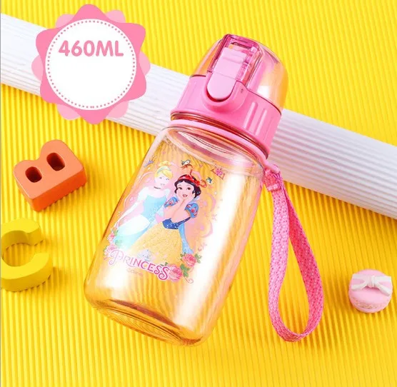 Pink 390 мл мультяшный Человек-паук Капитан Америка, детские бутылочки для кормления, чашки с соломенной водой - Цвет: Pink