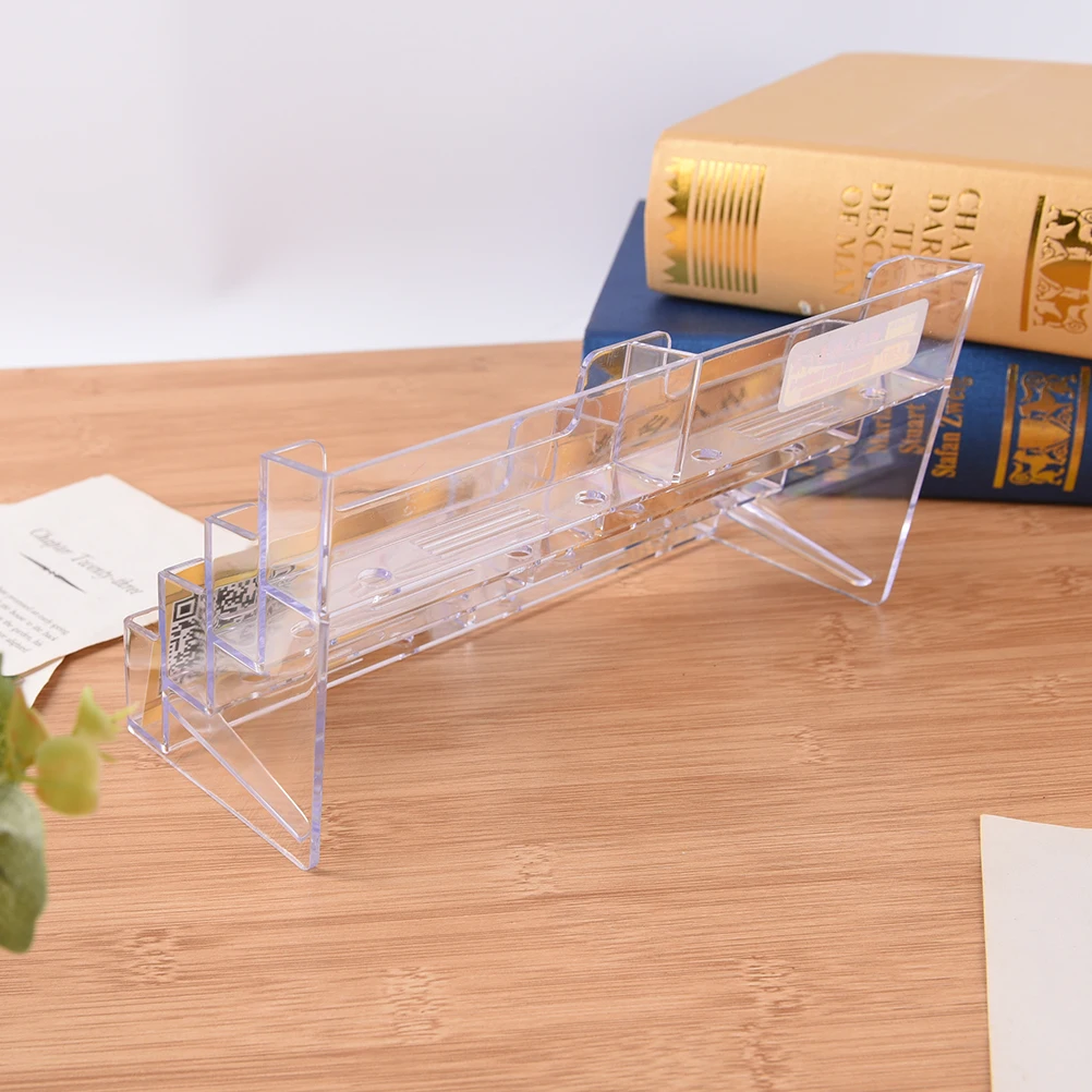 1pc New Desktop Office Business Card Holder 8 Pockets Stand Clear Transparent Acrylic Counter Display Home Supplies | Канцтовары для