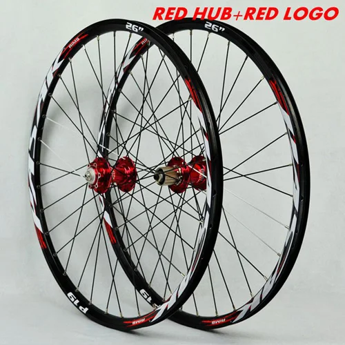 29 red hub red Pasak 26 дюймов 27,5 дюймов 29 дюймовые велосипедные колеса дисковый тормоз передний 2 задний 4 подшипник MTB горные колеса - Цвет: 29 red hub red