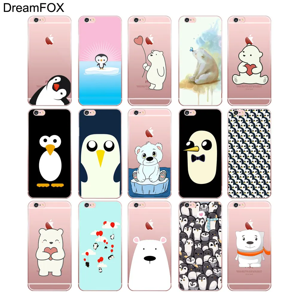 DREAMFOX N132 Lovely Penguin Polar Bear Soft TPU Silicone Cover For Apple iPhone XR XS Max 8 X 7 6 6S Plus 5 5S SE 5C 4 4S Case |