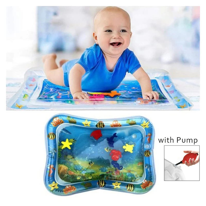 Детский Надувной аквариум игровой коврик для воды животик игрушка на время