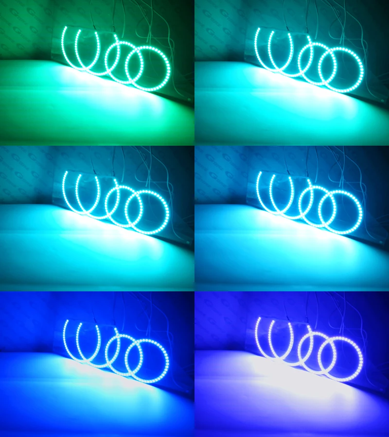 Для Volkswagen VW Scirocco 2008 2009 2010 2011 2012 2013 галогенная фара RF Bluetooth APP мульти-Цвет RGB комплект светодиодов «глаза ангела»
