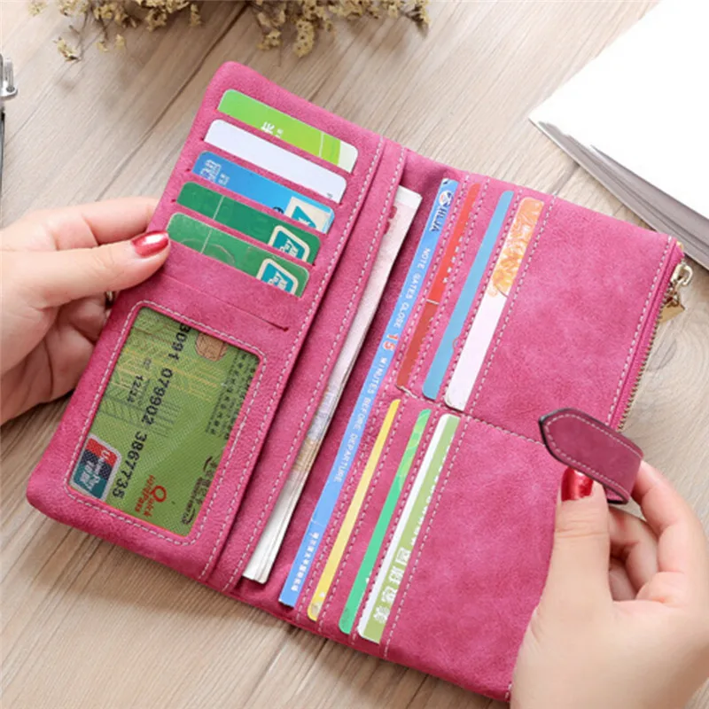 1 шт. модные женские кошельки кошелек из нубука на молнии Женский Длинный