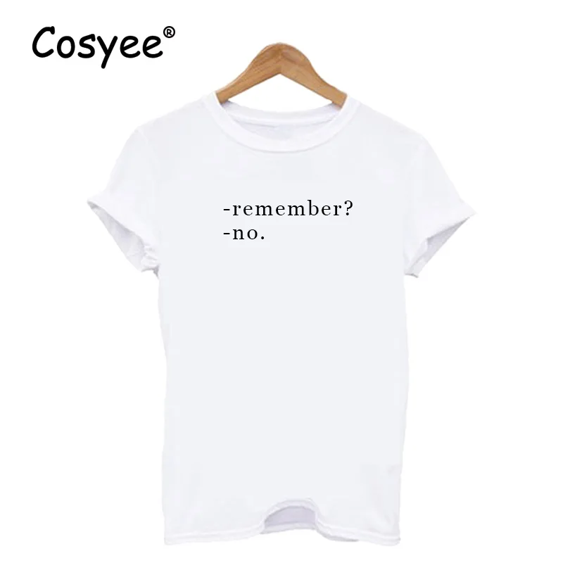 Cosyee помните без Белый Письмо печати Новое поступление женские летние хипстер Vogue