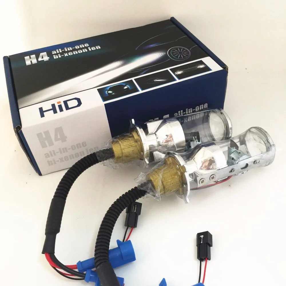2x35 Вт автомобильный H4 9003 HB2 дальний/ближний свет прожектор линза HID