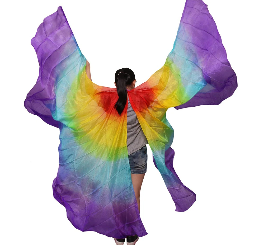 Реквизит для танца живота 360 градусов Цветные Крылья девочек аксессуары женские