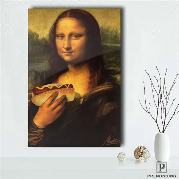 Canvas Poster Холст постер из шелковой ткани стиль Мона плакат лисы леonardo Da Vinci живопись#190114s02 - Цвет: Canvas Poster