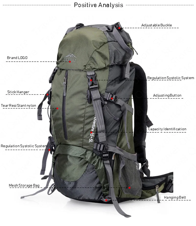 40L-60L походный рюкзак для походов на открытом воздухе многофункциональная внешняя рама сумка для альпинизма рюкзак рюкзаки дорожная спортивная сумка