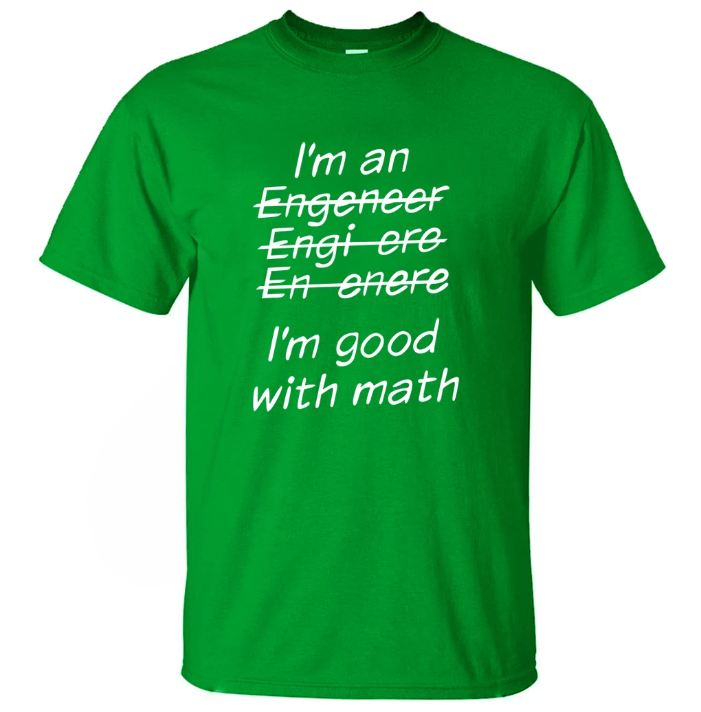 Забавная футболка Я инженер летняя мужская с математическими буквами и принтом