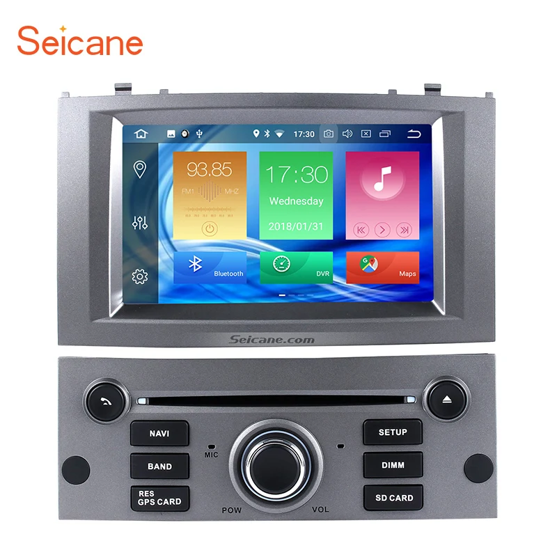 Seicane 8-core Android 8,0 4 Гб Оперативная память 32 GB Встроенная память автомобильный стерео CD-плеер dvd-плеер для 2004-2010 peugeot 407 gps навигационная система