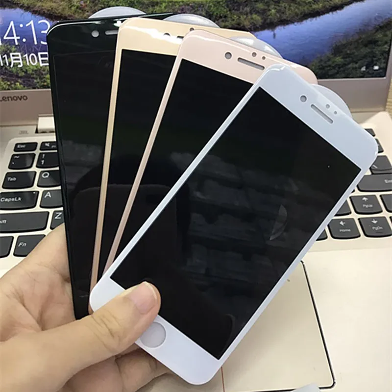 Цветное закаленное стекло с мягкими краями на весь экран для iphone 7 7plus 3D