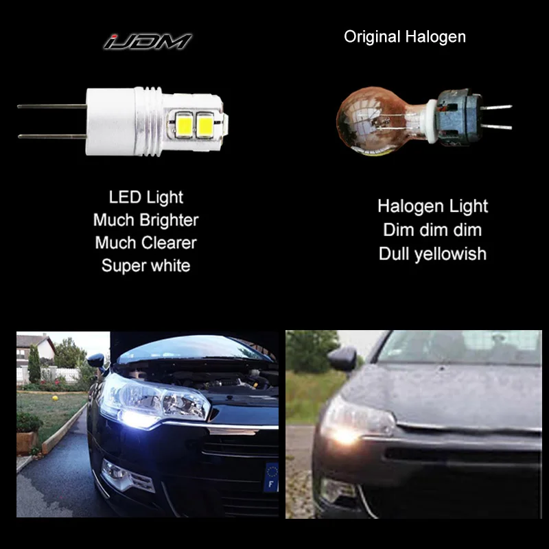 IJDM белый 6000K высокая мощность без ошибок hp24w G4 12 В led drl светильник для peugeot 3008 5008 citroen C5 аксессуары led drl Дневной светильник s