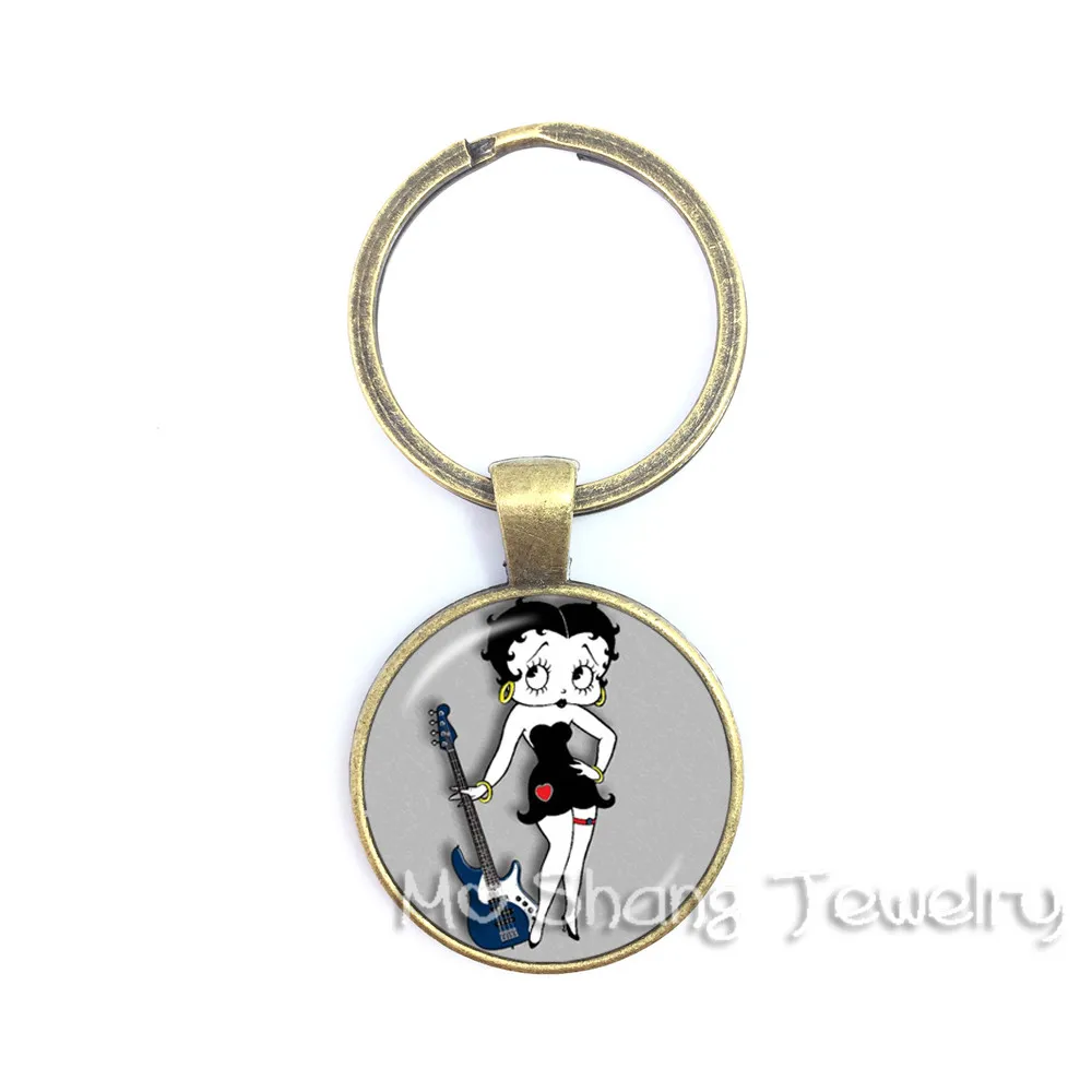 Новинка года Betty Boop брелоки милый мультфильм Античная бронза с покрытием брелок кольцо ювелирные изделия Сексуальная Betty Boop брелок для ключей - Цвет: 9