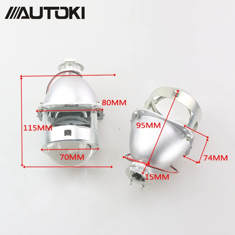 Autoki LHD/RHD обновленный металлический 2,5 HID Bi xenon объектив проектор фары линзы H4 H7, использование H1 ксеноновая лампа для стайлинга автомобилей