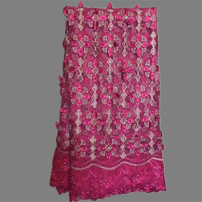 Последние Вышивка французский чистая кружевной ткани свадебные/Paryt тюль ткань со