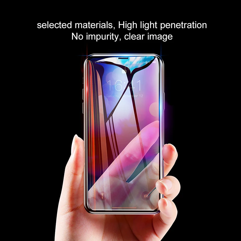 Baseus 3D Защитная пленка для экрана из закаленного стекла для iPhone Xr Xs Max 0,23 мм Полное покрытие Передняя пленка Защитное стекло для iPhone Xsmax