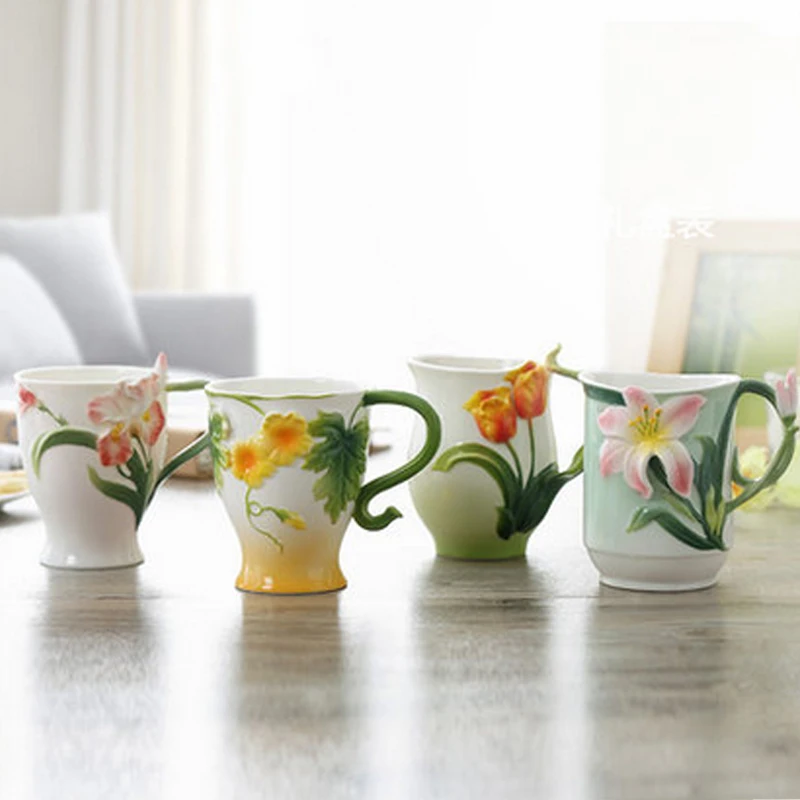 

New Arrival Porcelain Coffee Cup Mug Ceramic Drinkware Household Breakfast Lovers Copa Set