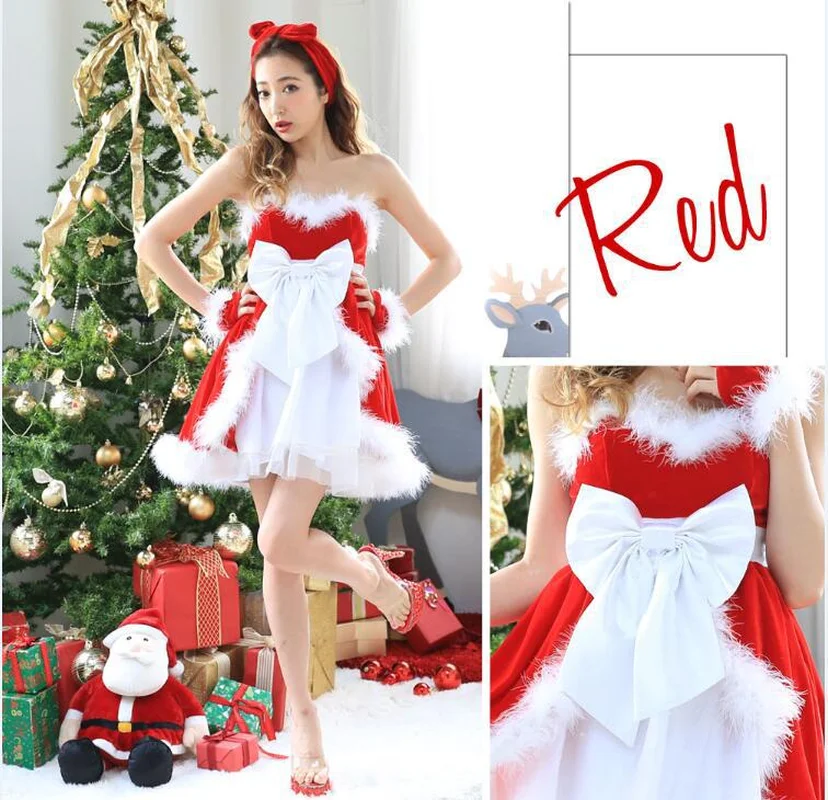 Сексуальный костюм Санта Клауса для косплея рождественское женское платье Miss santa