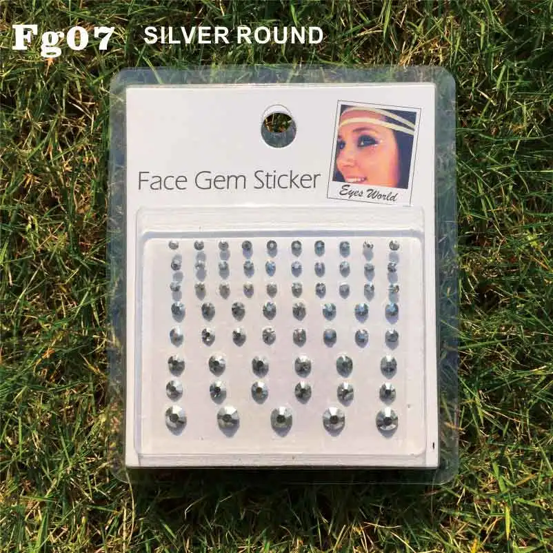 Самоклеящиеся стразы FG07 серебряное лицо украшения для тела|body art|face jewelsstickers body |