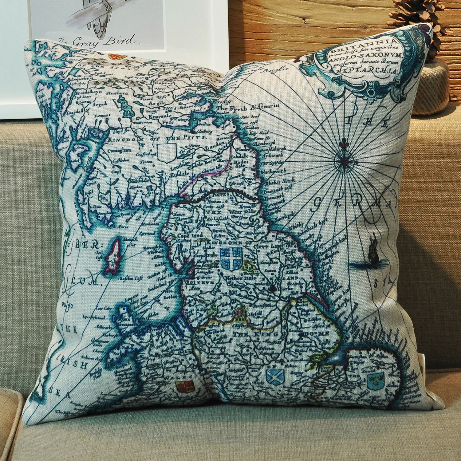 Кантри Стиль наволочка ретро морской карта печатные декоративные Чехлы для