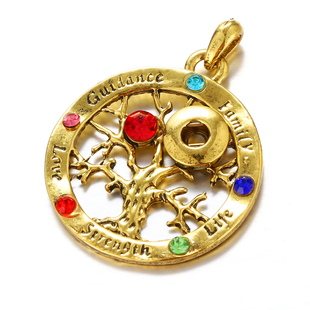 18mm Metal Life Tree Snap Buttons Pendant Women DIY Pendants Accessories Jewelry fit Necklace | Украшения и аксессуары
