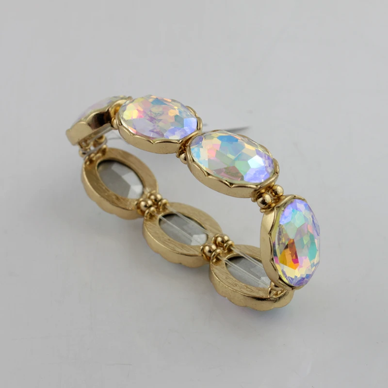 Женский браслет с разноцветными кристаллами простой стиль модные ювелирные