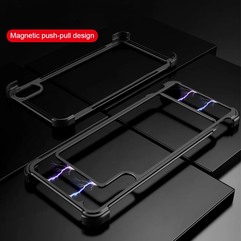 OATSBASF push pull Дизайн Роскошный металлический каркас форма Чехол для iphone XS защитный