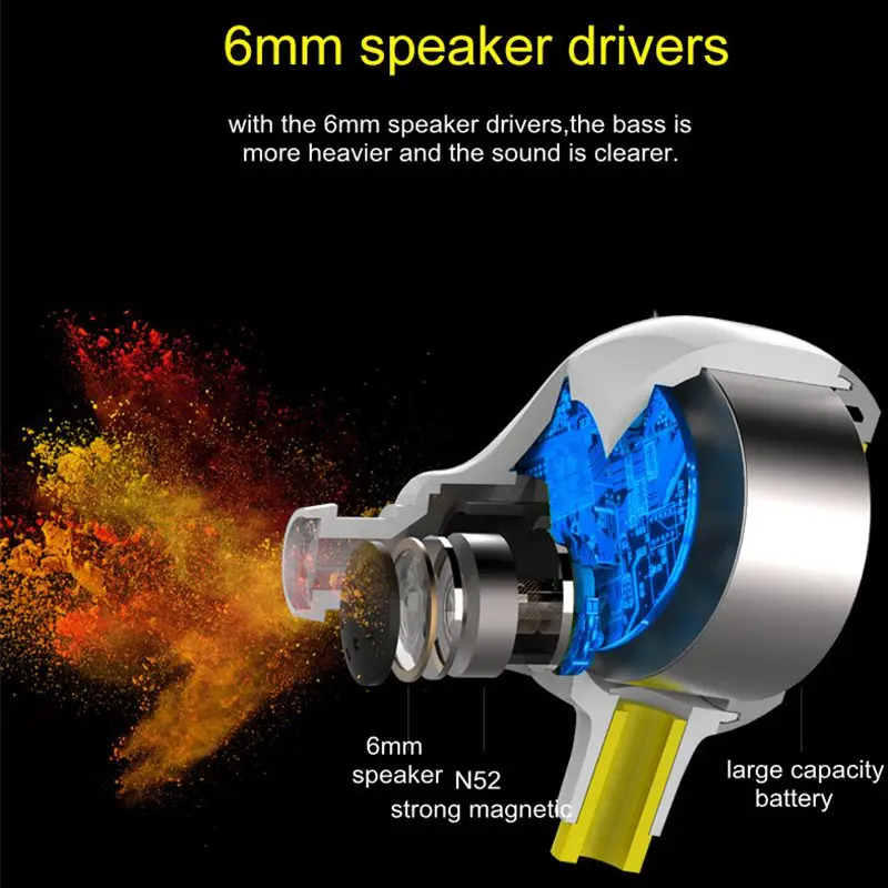 Спортивные наушники Bluetooth Беспроводной хэндс-фри с микрофоном IPX6