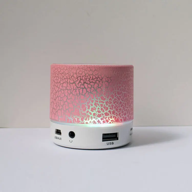 Розовый Bluetooth динамик мини беспроводной громкий динамик трещины светодиодный TF USB Сабвуфер bluetooth динамик s mp3 стерео аудио музыкальный плеер - Цвет: Розовый