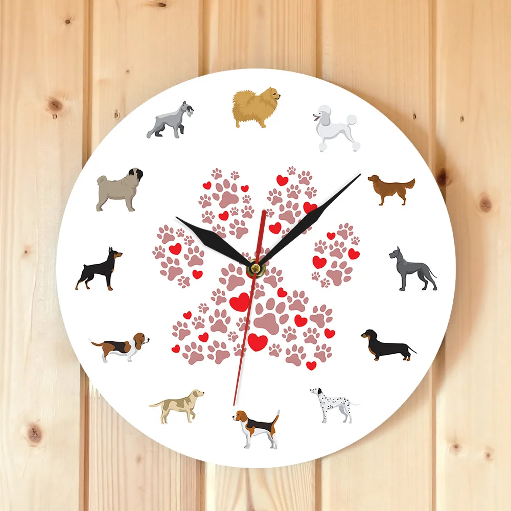 Для печати собак настенное искусство современные настенные часы собаки пород