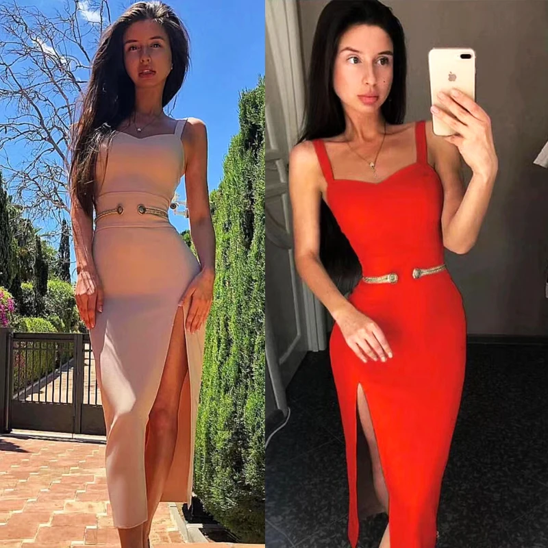 Летнее женское платье сексуальное до середины икры облегающее черного красного