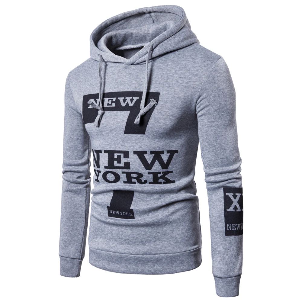 

European code foreign trade hot men's casual letter printing sweater NEW YORK hoodie 1501-W33-P35