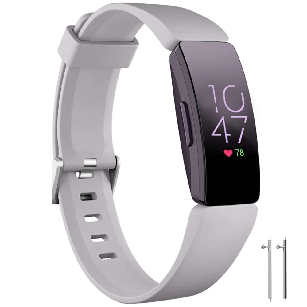 Силиконовый ремешок для смарт-часов для Fitbit Inspire HR и Fitbit Inspire, сменный ремешок на запястье, маленький большой аксессуар - Цвет: Серый