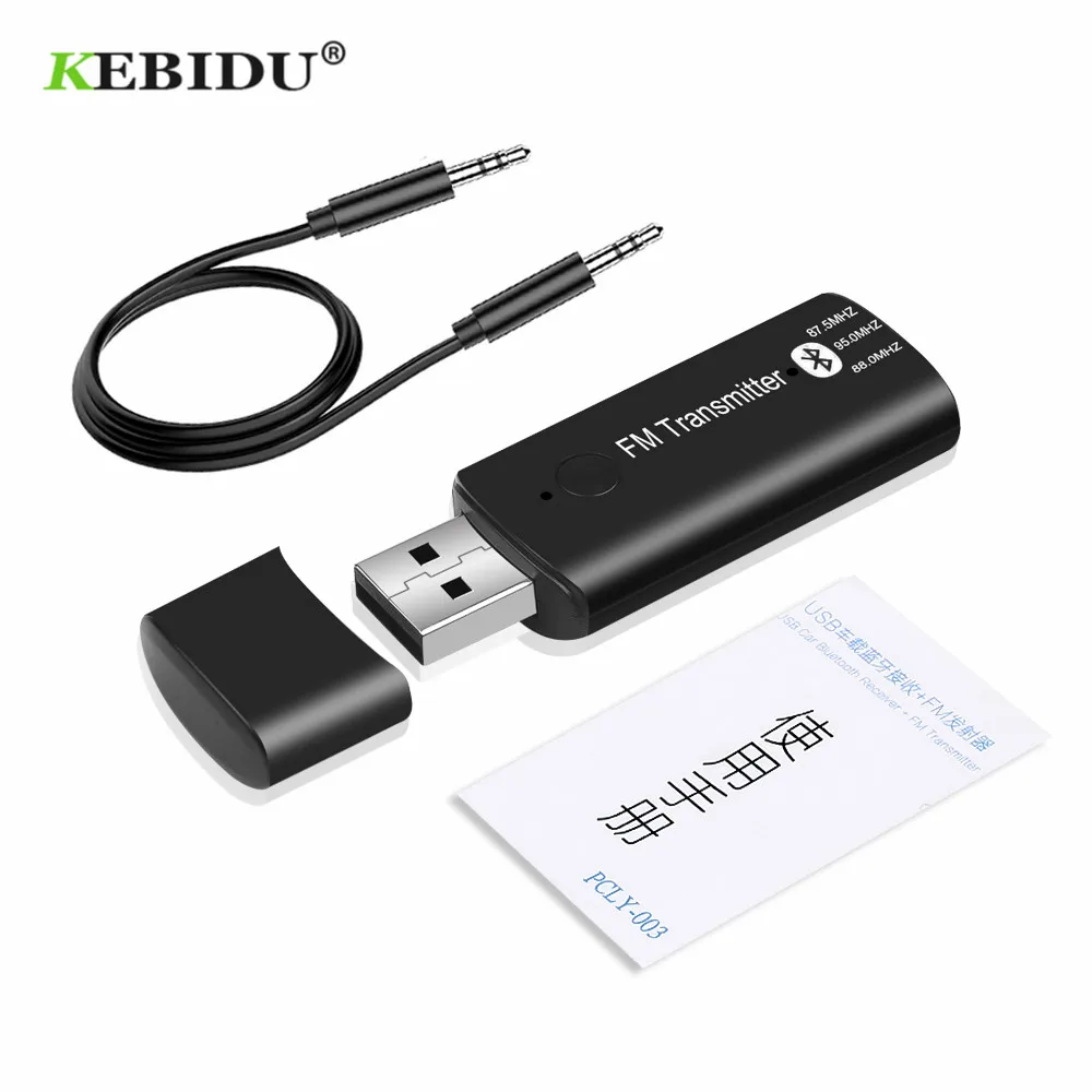 KEBIDU Автомобильный USB Bluetooth передатчик 3 5 мм 0 EDR Беспроводной адаптер FM