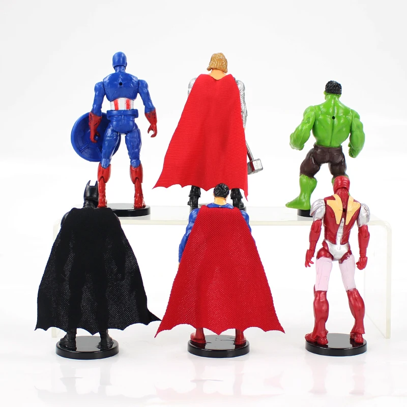 Фигурка супергероя Marvel мстители 6 шт./лот 12 см Халк Капитан Америка Железный